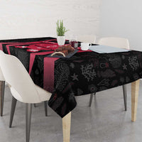 Maldives Dive Turtle Tablecloth with Coral Reef Pattern and Island Spirit Slogan