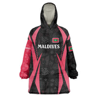 Maldives Dive Turtle Wearable Blanket Hoodie with Coral Reef Pattern and Island Spirit Slogan