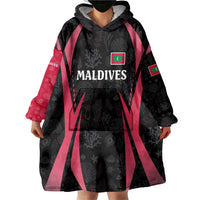 Maldives Dive Turtle Wearable Blanket Hoodie with Coral Reef Pattern and Island Spirit Slogan