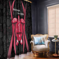 Maldives Dive Turtle Window Curtain with Coral Reef Pattern and Island Spirit Slogan