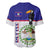 Belize National Emblem Baseball Jersey with Toucan Print and Flag-Inspired Blue Design