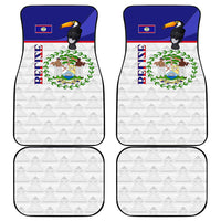 Belize National Emblem Car Mats with Toucan Print and Flag-Inspired Blue Design