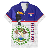Belize National Emblem Family Matching Mermaid Dress and Hawaiian Shirt with Toucan Print and Flag-Inspired Blue Design