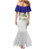 Belize National Emblem Family Matching Mermaid Dress and Hawaiian Shirt with Toucan Print and Flag-Inspired Blue Design