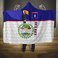 Belize National Emblem Hooded Blanket with Toucan Print and Flag-Inspired Blue Design