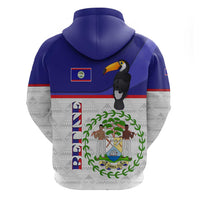 Belize National Emblem Hoodie with Toucan Print and Flag-Inspired Blue Design