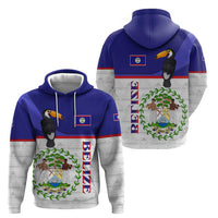 Belize National Emblem Hoodie with Toucan Print and Flag-Inspired Blue Design