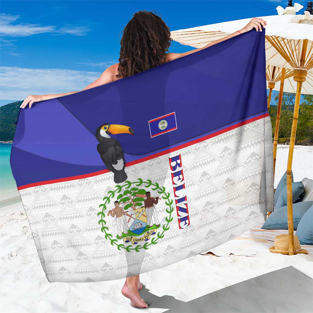 Belize National Emblem Sarong with Toucan Print and Flag-Inspired Blue Design