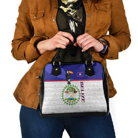 Belize National Emblem Shoulder Handbag with Toucan Print and Flag-Inspired Blue Design