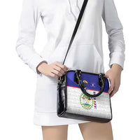 Belize National Emblem Shoulder Handbag with Toucan Print and Flag-Inspired Blue Design