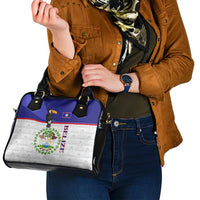 Belize National Emblem Shoulder Handbag with Toucan Print and Flag-Inspired Blue Design