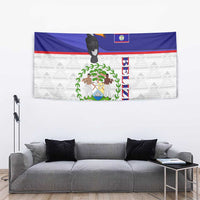 Belize National Emblem Tapestry with Toucan Print and Flag-Inspired Blue Design