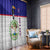 Belize National Emblem Window Curtain with Toucan Print and Flag-Inspired Blue Design