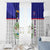 Belize National Emblem Window Curtain with Toucan Print and Flag-Inspired Blue Design