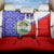 Belize Coat of Arms Back Car Seat Cover with Palm Pattern and Split Red Blue Design