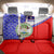 Belize Coat of Arms Back Car Seat Cover with Palm Pattern and Split Red Blue Design