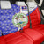 Belize Coat of Arms Back Car Seat Cover with Palm Pattern and Split Red Blue Design