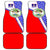 Belize Coat of Arms Car Mats with Palm Pattern and Split Red Blue Design