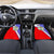 Belize Coat of Arms Car Mats with Palm Pattern and Split Red Blue Design