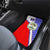 Belize Coat of Arms Car Mats with Palm Pattern and Split Red Blue Design