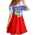 Belize Coat of Arms Family Matching Puletasi and Hawaiian Shirt with Palm Pattern and Split Red Blue Design