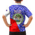 Belize Coat of Arms Family Matching Summer Maxi Dress and Hawaiian Shirt with Palm Pattern and Split Red Blue Design