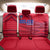 Belize Football Back Car Seat Cover with Red Abstract Soccer Pattern and Shield Emblem
