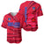 Belize Football Baseball Jersey with Red Abstract Soccer Pattern and Shield Emblem