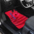 Belize Football Car Mats with Red Abstract Soccer Pattern and Shield Emblem