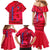 Belize Football Family Matching Mermaid Dress and Hawaiian Shirt with Red Abstract Soccer Pattern and Shield Emblem