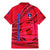 Belize Football Family Matching Mermaid Dress and Hawaiian Shirt with Red Abstract Soccer Pattern and Shield Emblem