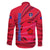 Belize Football Family Matching Mermaid Dress and Hawaiian Shirt with Red Abstract Soccer Pattern and Shield Emblem