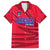 Belize Football Family Matching Off The Shoulder Long Sleeve Dress and Hawaiian Shirt with Red Abstract Soccer Pattern and Shield Emblem