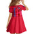 Belize Football Family Matching Off Shoulder Maxi Dress and Hawaiian Shirt with Red Abstract Soccer Pattern and Shield Emblem