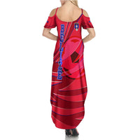 Belize Football Family Matching Summer Maxi Dress and Hawaiian Shirt with Red Abstract Soccer Pattern and Shield Emblem