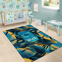 Belize Blue Hole Ocean View Area Rug with Tropical Marine Design and Flag Detail