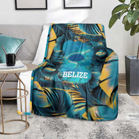 Belize Blue Hole Ocean View Blanket with Tropical Marine Design and Flag Detail