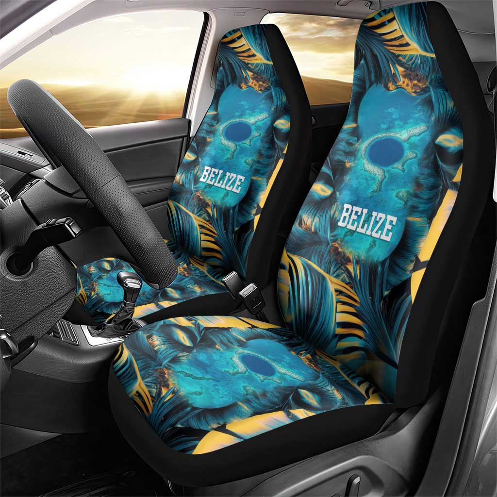 Belize Blue Hole Ocean View Car Seat Cover with Tropical Marine Design and Flag Detail