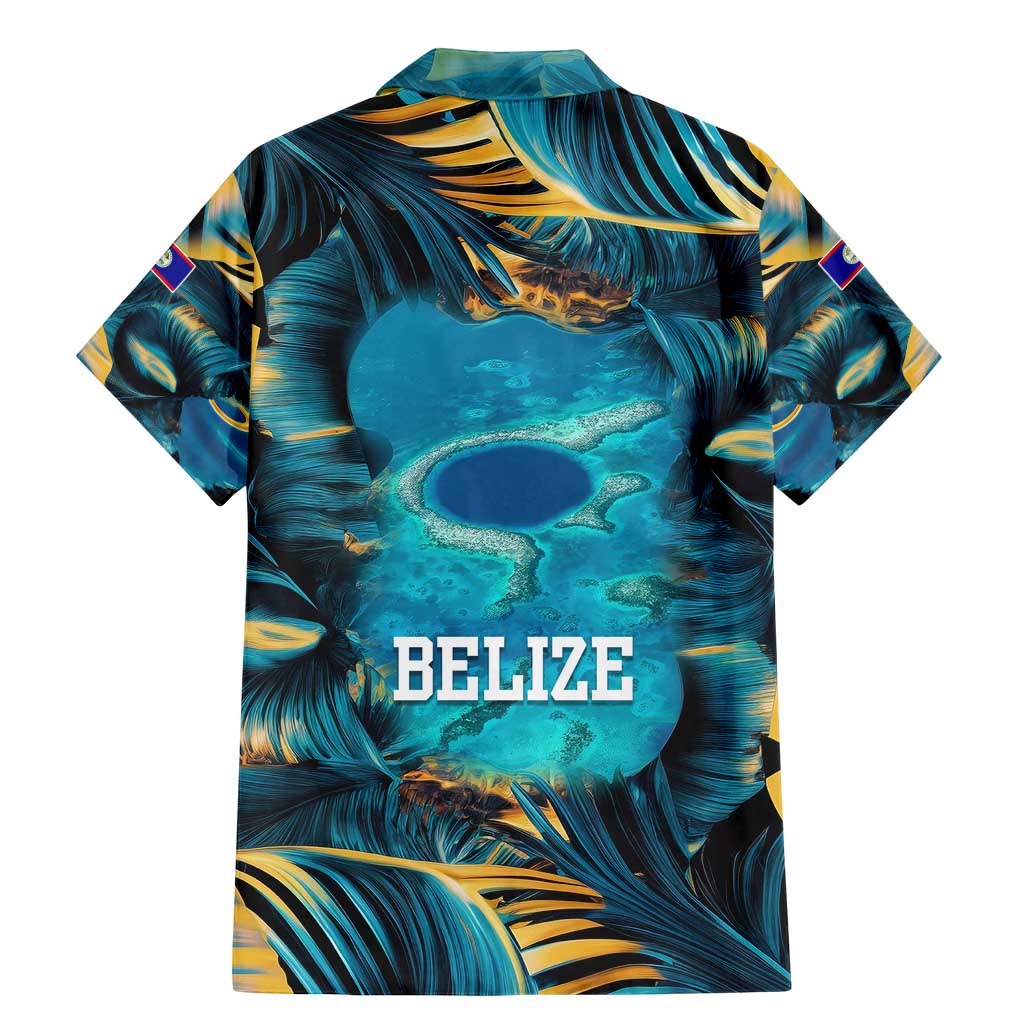Belize Blue Hole Ocean View Family Matching Mermaid Dress and Hawaiian Shirt with Tropical Marine Design and Flag Detail