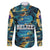 Belize Blue Hole Ocean View Family Matching Puletasi and Hawaiian Shirt with Tropical Marine Design and Flag Detail