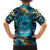 Belize Blue Hole Ocean View Family Matching Summer Maxi Dress and Hawaiian Shirt with Tropical Marine Design and Flag Detail