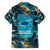 Belize Blue Hole Ocean View Family Matching Summer Maxi Dress and Hawaiian Shirt with Tropical Marine Design and Flag Detail