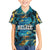 Belize Blue Hole Ocean View Family Matching Summer Maxi Dress and Hawaiian Shirt with Tropical Marine Design and Flag Detail