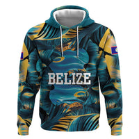 Belize Blue Hole Ocean View Hoodie with Tropical Marine Design and Flag Detail