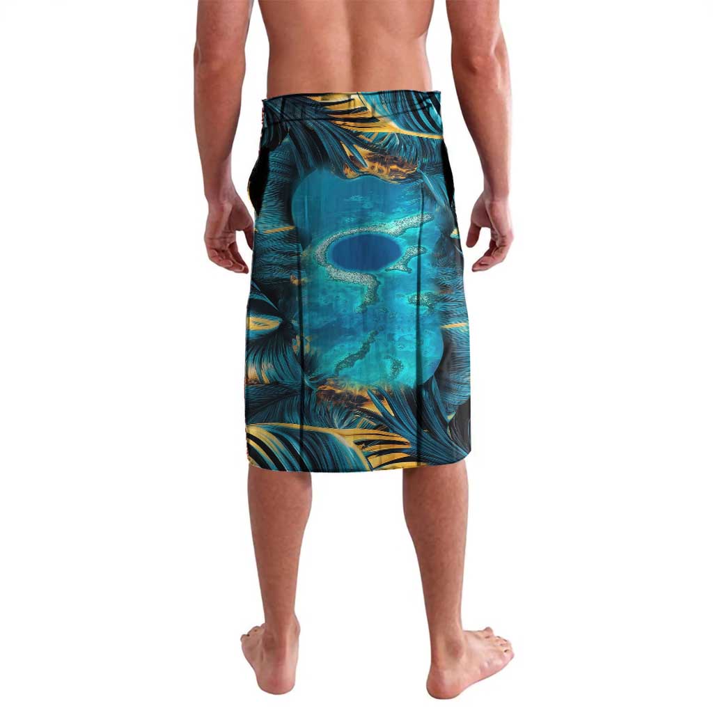 Belize Blue Hole Ocean View Lavalava with Tropical Marine Design and Flag Detail