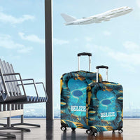 Belize Blue Hole Ocean View Luggage Cover with Tropical Marine Design and Flag Detail