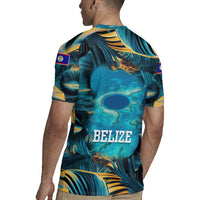 Belize Blue Hole Ocean View Rugby Jersey with Tropical Marine Design and Flag Detail