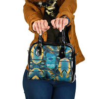 Belize Blue Hole Ocean View Shoulder Handbag with Tropical Marine Design and Flag Detail