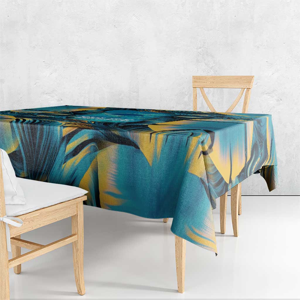 Belize Blue Hole Ocean View Tablecloth with Tropical Marine Design and Flag Detail
