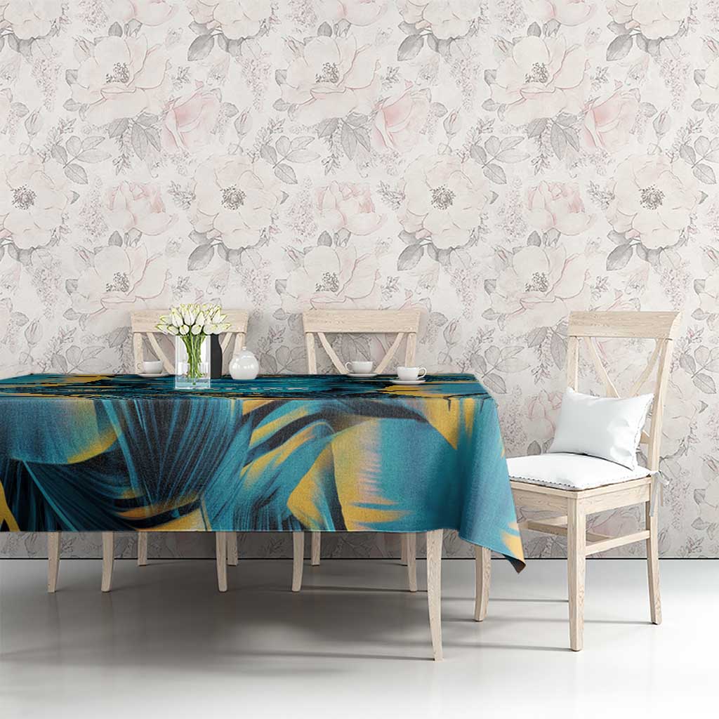 Belize Blue Hole Ocean View Tablecloth with Tropical Marine Design and Flag Detail